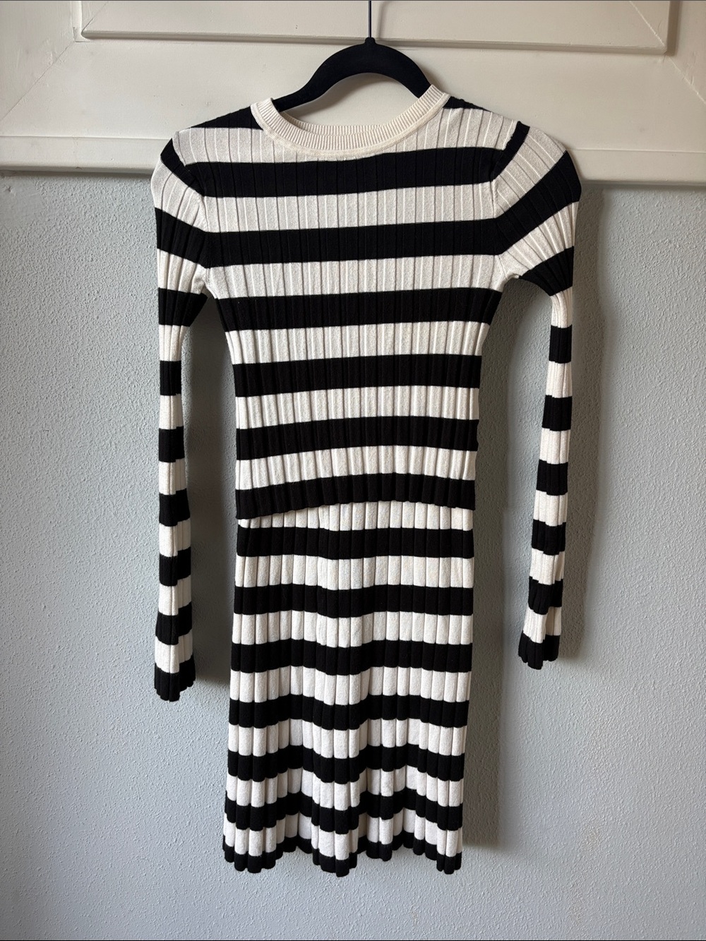 A new Day maxi skirt and matching top Ribbed Black and White Stripe Long Sleeve